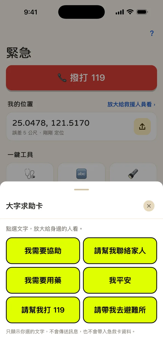 大字求助卡的六張卡片